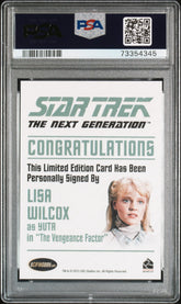 2015 Star Trek Next Generation Autograph Lisa Wilcox  Yuta Limited Auto PSA 10